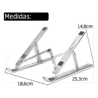 Suporte Dobrável Para Notebook, Tablet Portátil Slim Alumínio