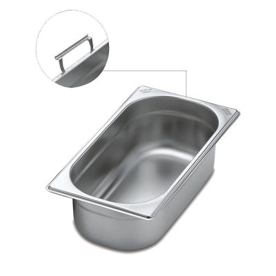 Cuba Tramontina Gn 1/3 Em Aço Inox Com Alças Móveis Profundidade 100 Mm - Aço 304 Tramontina