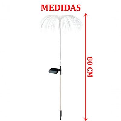 Kit 2 Luminária Solar Decorativa Colorido Led Luzes Jardim