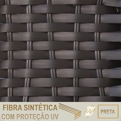 2 Espreguiçadeiras Reclinável Catar, Alumínio Polido E Fibra Preto