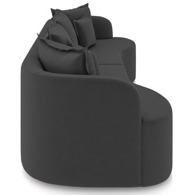 Sofá 4 Lugares 250cm Orgânico Quito Z08 Veludo Cinza Escuro - Mpozenato