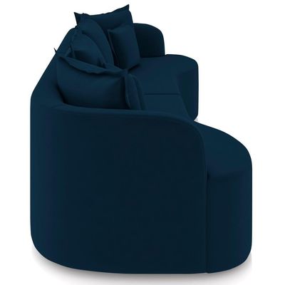 Sofá 4 Lugares 250cm Orgânico Quito Z08 Veludo Azul Marinho - Mpozenato