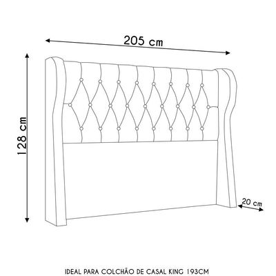 Cabeceira Casal King Cama Box 195cm Malva Z04 Linho Cinza - Mpozenato