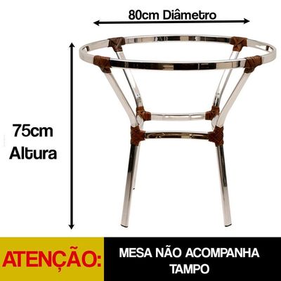 Jogo 6 Cadeiras E Mesa Varada Alumínio Jardim Trama Fibra Tabaco