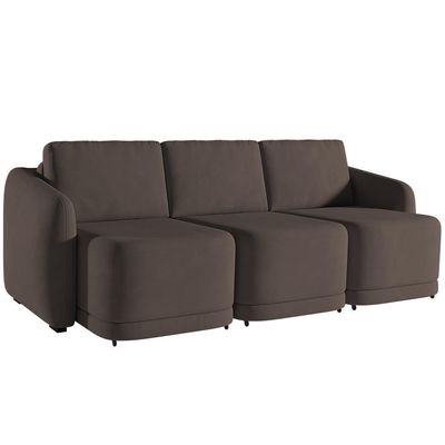 Sofá Cama Casal Para Sala 246cm Polska Z08 Veludo Marrom - Mpozenato