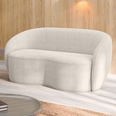 Sofá 3 Lugares Living Orgânico Sala De Estar 180cm Garbin Z08 Boucle Bege - Mpozenato