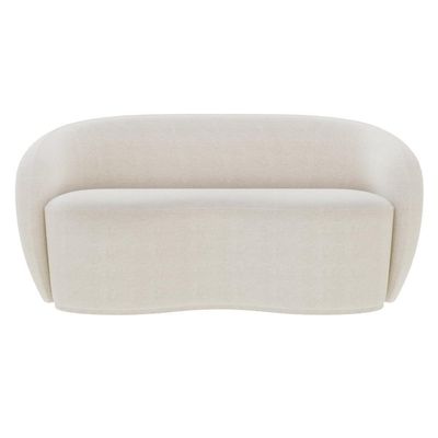 Sofá 3 Lugares Living Orgânico Sala De Estar 180cm Garbin Z08 Boucle Bege - Mpozenato