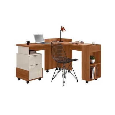 Mesa De Computador Em L Office Alessa 1 E 2 Lukaliam Móveis Jequitiba-off White Jequitiba-off White