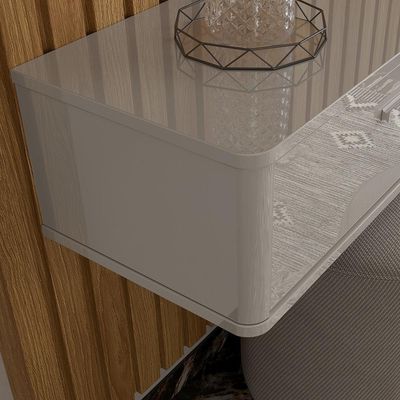 Rack Suspenso Bali 2.20 Cm Sala De Estar-quarto - Lukaliam Móveis - Off White Perolizado