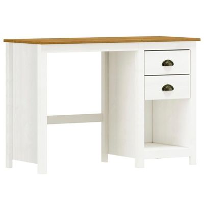 Escrivaninha 110cm 2 Gavetas Home Office Lázio Branco/freijó F07 - Mpozenato