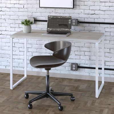 Mesa Kuadra Office 120x60x75cm Snow/Est.branca