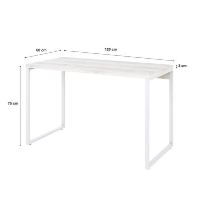 Mesa Kuadra Office 120x60x75cm Snow/Est.branca