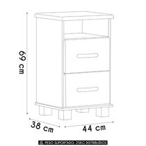Mesa Cabeceira 44cm Para Quarto 2 Gavetas Eduarda Freijó F07 - Mpozenato
