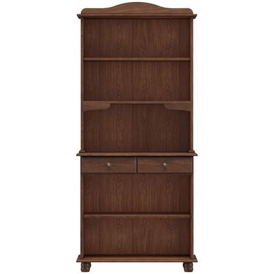 Cristaleira Com Portas Vidro 88cm Pé Madeira Rubia Café F07 - Mpozenato