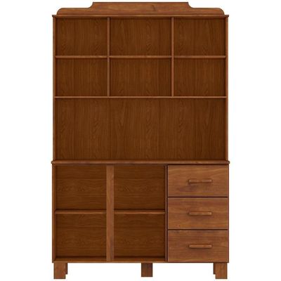 Armário De Cozinha Cristaleira 123cm 4 Portas Giana Castanho F07 - Mpozenato