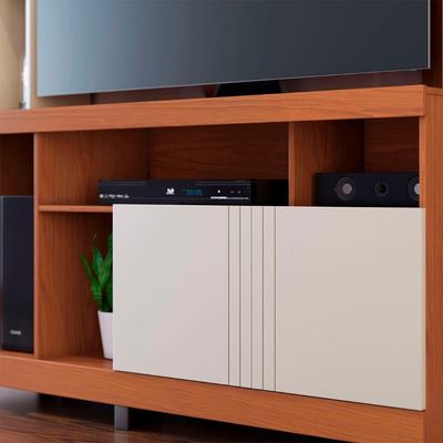 Estante Painel TV 50 Polegadas 136cm Zani Freijó Off White C05 - Mpozenato