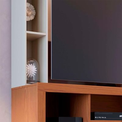 Estante Painel TV 50 Polegadas 136cm Zani Freijó Off White C05 - Mpozenato