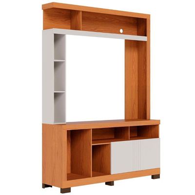 Estante Painel TV 50 Polegadas 136cm Zani Freijó Off White C05 - Mpozenato