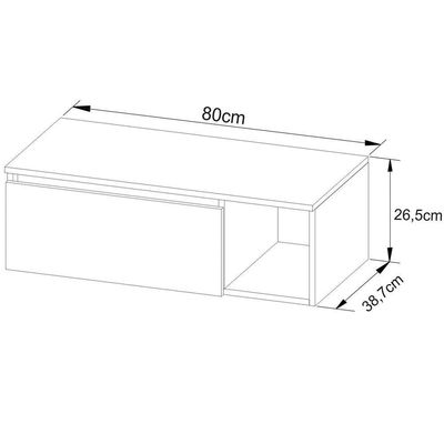 Gabinete De Banheiro 80 Cm Com 1 Porta E Nicho Marina Mármore Branco