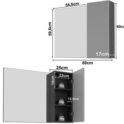 Espelheira Para Banheiro 80 Cm Com 1 Porta Marina Amêndoa
