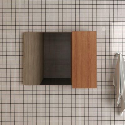 Espelheira Para Banheiro 80 Cm Com 1 Porta Marina Amêndoa