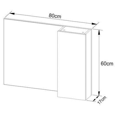 Espelheira Para Banheiro 80 Cm Com 1 Porta Marina Amêndoa
