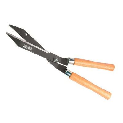 Tesoura Para Grama 12'' Cabo Madeira - Corte Preciso De Galhos E Arbustos - Dtools