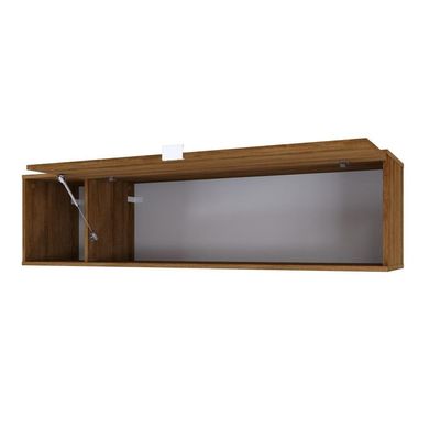 Armário Aéreo Com Nicho E Porta Basculante 35x135x35cm Wlnp135 Lâmina Mel Branco