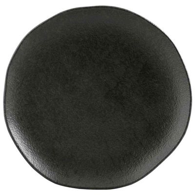 Conjunto com 6 Pratos de Sobremesa Porto Brasil Orgânico Carbon em Stoneware 19,1cm  Preto