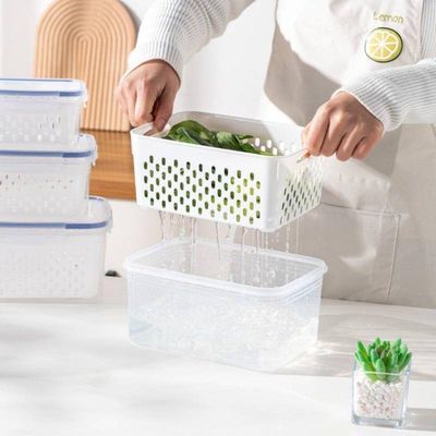 Kit 3 Potes Herméticos Com Cesto – Sem Umidade