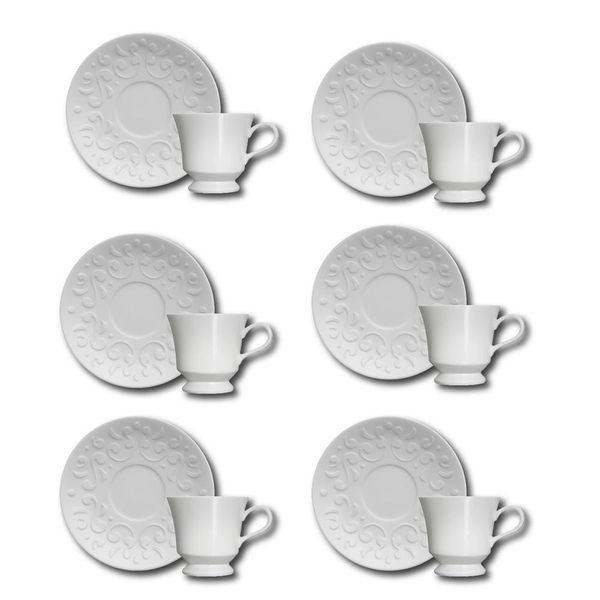 Conjunto de Xícaras para Café Germer Tassel em Porcelana 80 ml  6 Peças