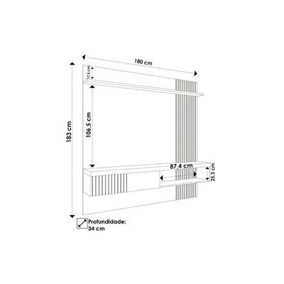 Painel Quarto P- Tv Até 65 Pol Jade Ripada 180x183cm Fendi-havana - Caemmun