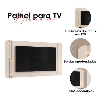 Painel Para Tv Suspenso Ariana Off White Dj Móveis