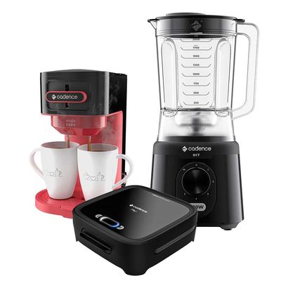 Kit Trio Click Cadence Sanduicheira Cafeteira E Liquidificador 220V