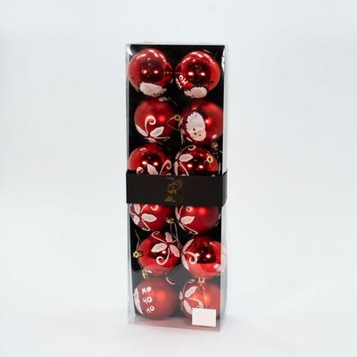 Kit 12 Bolas Natalinas árvore De Natal Enfeite Vermelho 80mm