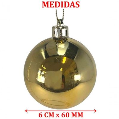 Kit 10 Bolas Decoração De Natal árvore De Natal Dourada 60mm