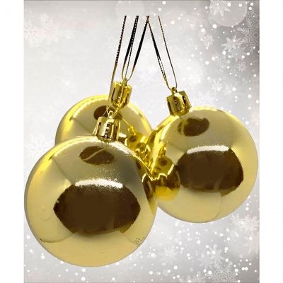 Kit 10 Bolas Decoração De Natal árvore De Natal Dourada 60mm