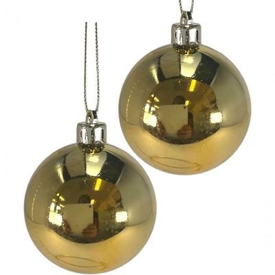 Kit 10 Bolas Decoração De Natal árvore De Natal Dourada 60mm
