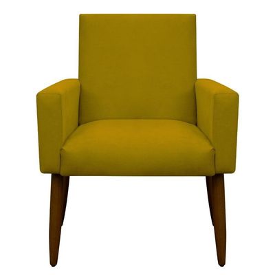 Poltrona Nina Sala Pés Em Madeira Herrero Amarelo