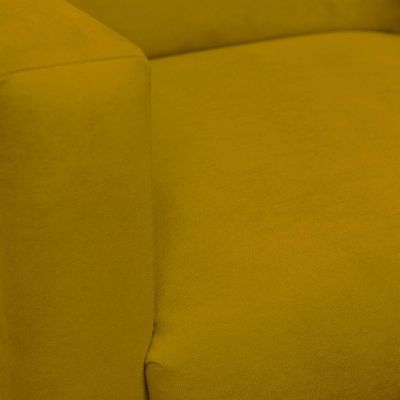 Kit Poltrona Recepção Pés Madeira Nina Amarelo