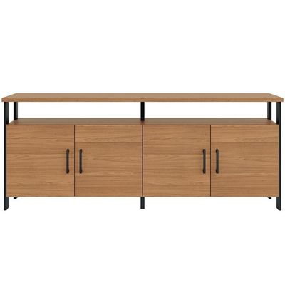 Aparador Buffet Para Sala De Jantar 4 Portas Industrial Suria D03 Freijó Preto Fosco - Lyam Decor