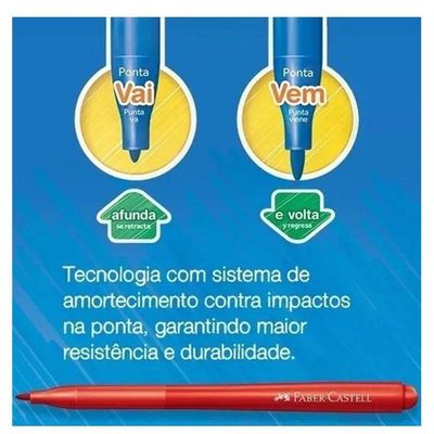Canetinha Hidrográfica Ponta Vai E Vem 150124vvzf 24 Cores - Faber Castell
