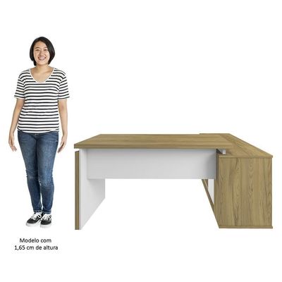 Conjunto Escritório Home Office 4 Peças Sharp A06 Olmo/branco - Mpozenato