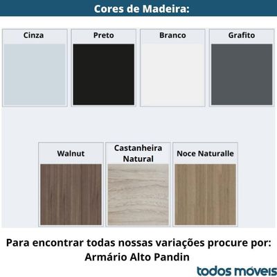 Armário Alto P25 Pandin 80 Cm (largura) Em Mdp Cor Walnut Com 2 Portas E 3 Prateleiras