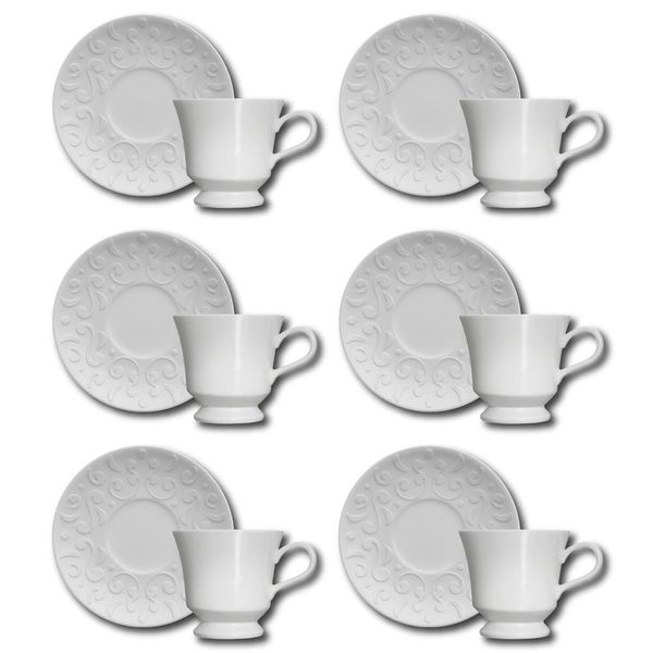 Conjunto de Xícaras para Chá Germer Tassel em Porcelana 240 ml – 6 Peças