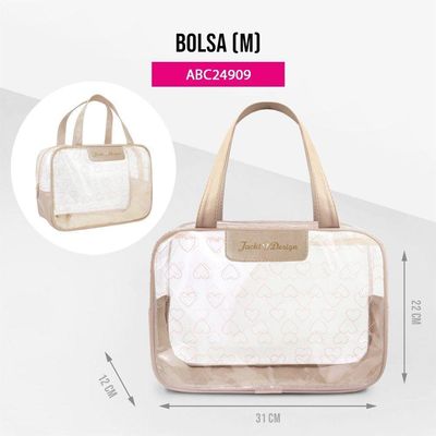Kit De Bolsa Transparente E Frascos De Viagem De 10 Peças Bege