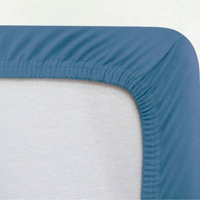 Lençol Avulso Buettner Solteiro Malha 100% Algodão Image Com Elástico Azul