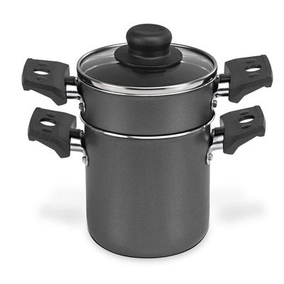 Mini Cuscuzeira Multiflon Antiaderente com Alça TPA Versátil - Cinza