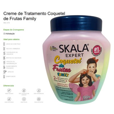Kit Skala Creme 01 kg Coquetel + Shampoo + Condicionador