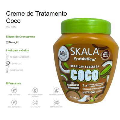 Kit Skala Creme 01 kg Coco + Shampoo + Condicionador